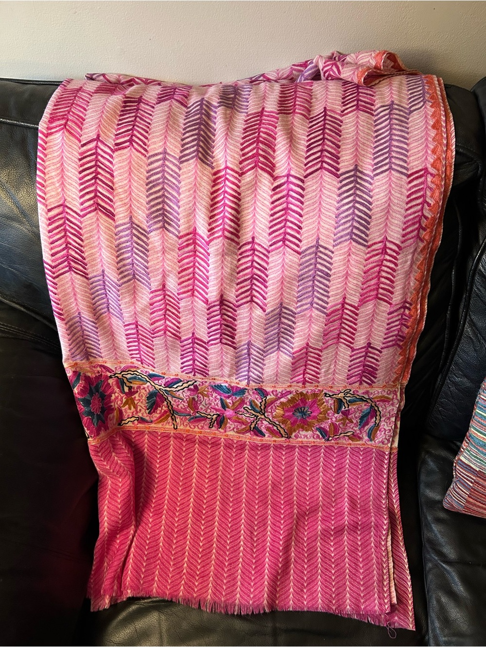 Pure Wool Embroidered Women's Scarf / Wrap Shawl. Absolutely gorgeous